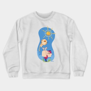 Boy and cat friend Crewneck Sweatshirt